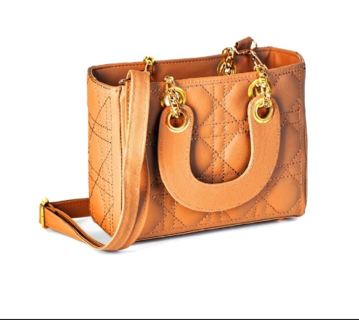 Designer Leather Handbag with a Secure Top Handle & Elegant Long Strap