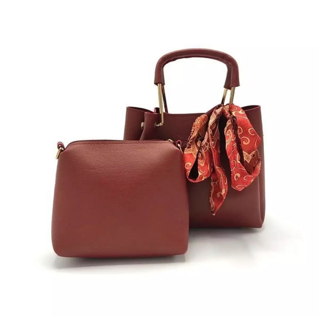 Stylish Women's 2-Piece Leather Bag Combo – Hand Bag & Pouch