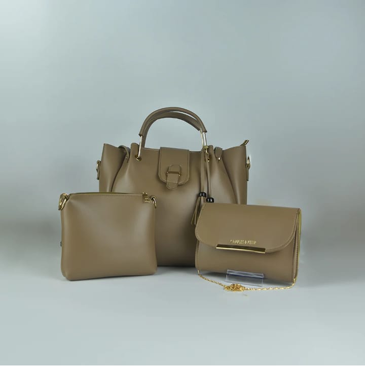 Luxury 3-Piece Genuine Leather Bag Set - Durable & Stylish