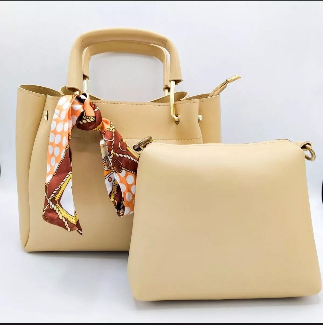 Stylish Women's 2-Piece Leather Bag Combo – Hand Bag & Pouch