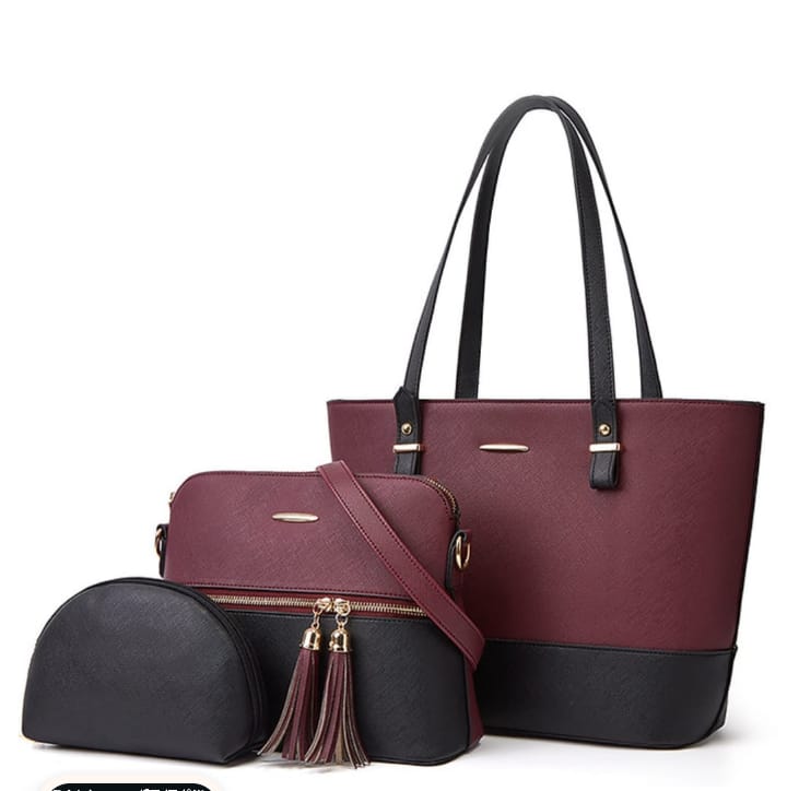 Trendy 3-Piece Soft Leather Purse Set – Ideal for Every Occasion
