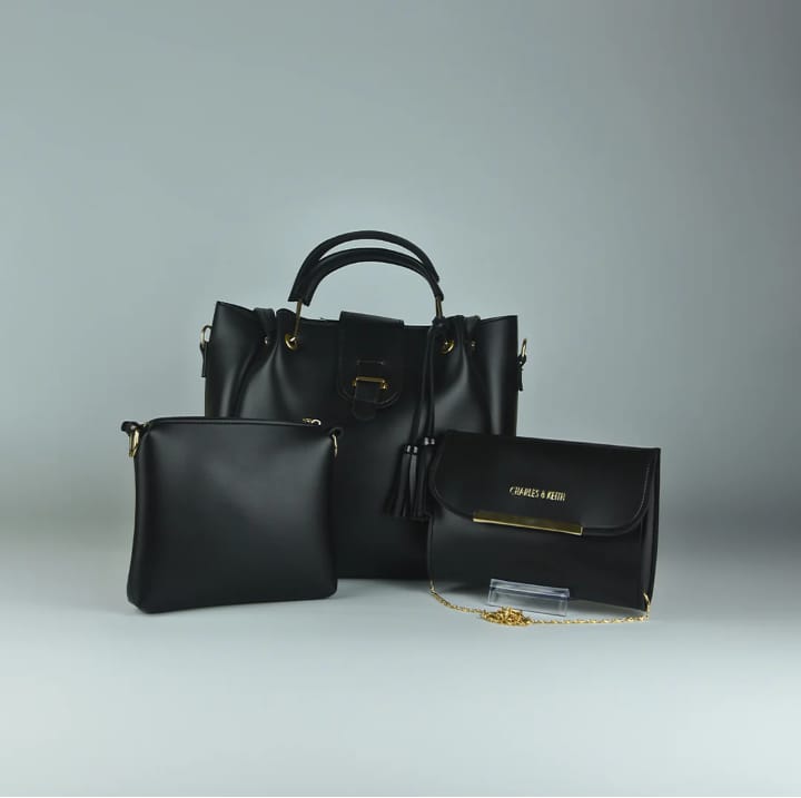 Luxury 3-Piece Genuine Leather Bag Set - Durable & Stylish