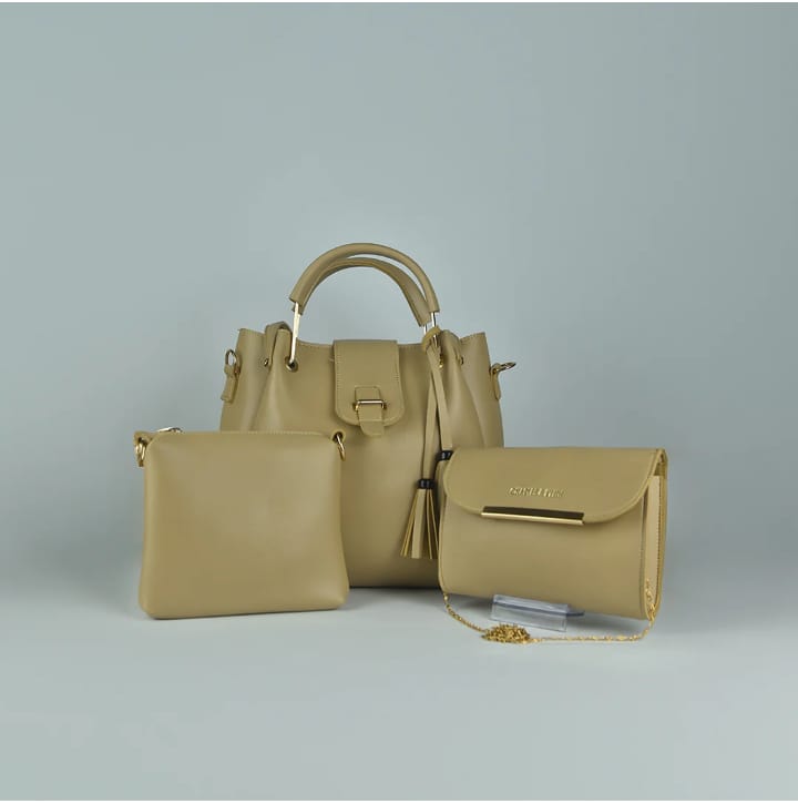 Luxury 3-Piece Genuine Leather Bag Set - Durable & Stylish