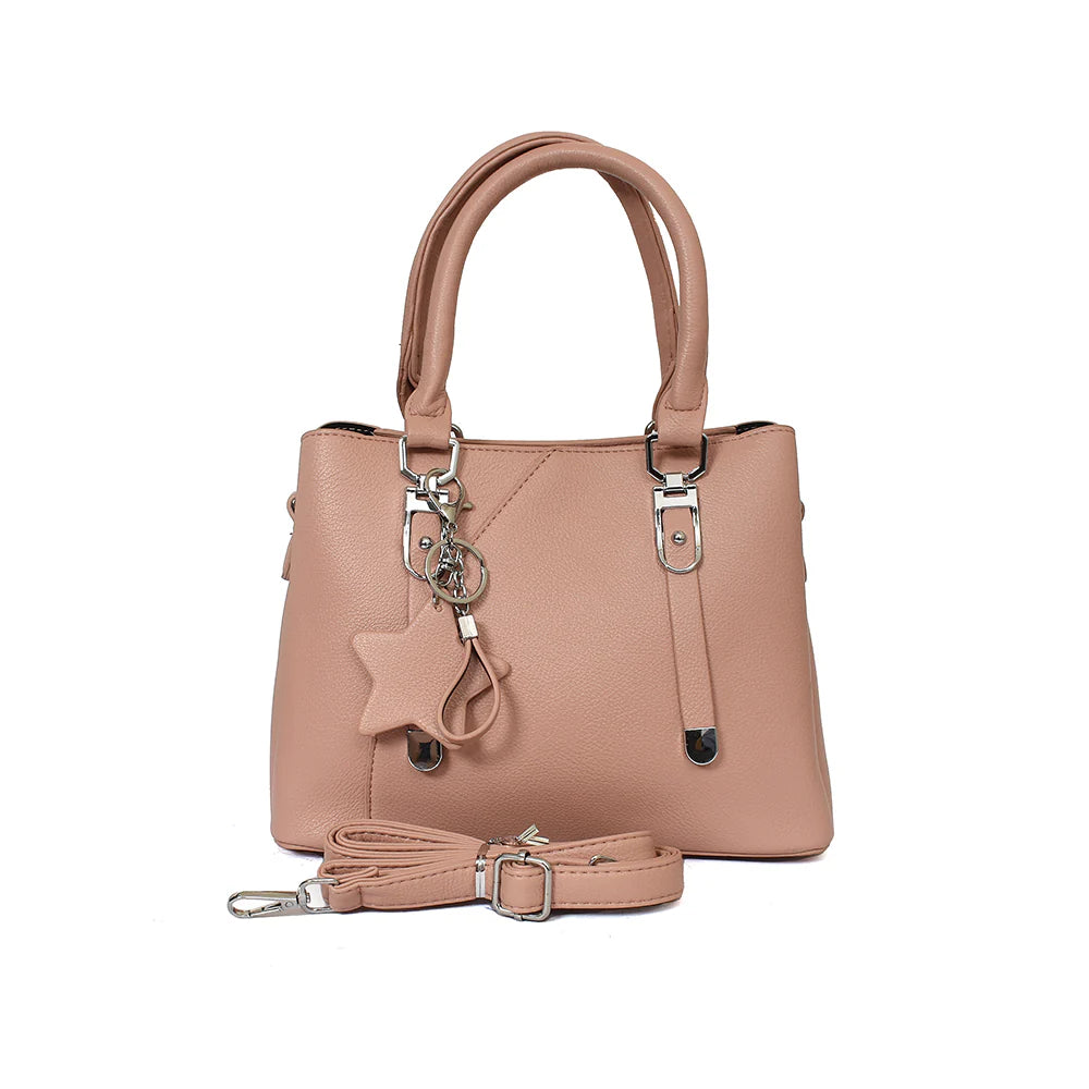 Trendy Leather Handbag with Star Charm – Stylish & Spacious Shoulder Bag