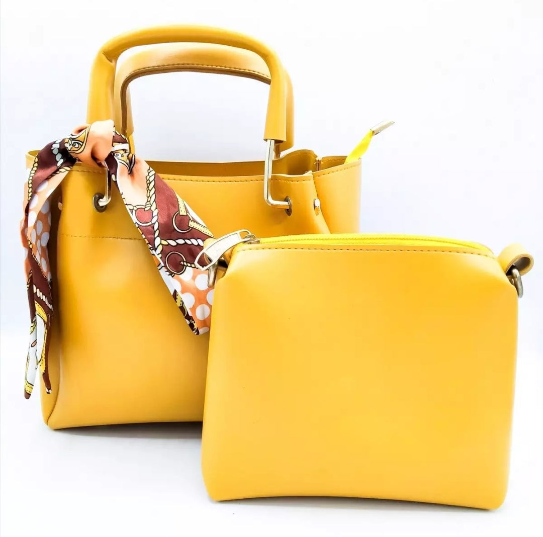 Stylish Women's 2-Piece Leather Bag Combo – Hand Bag & Pouch