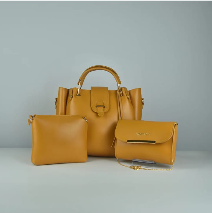Luxury 3-Piece Genuine Leather Bag Set - Durable & Stylish