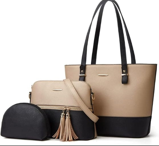Trendy 3-Piece Soft Leather Purse Set – Ideal for Every Occasion