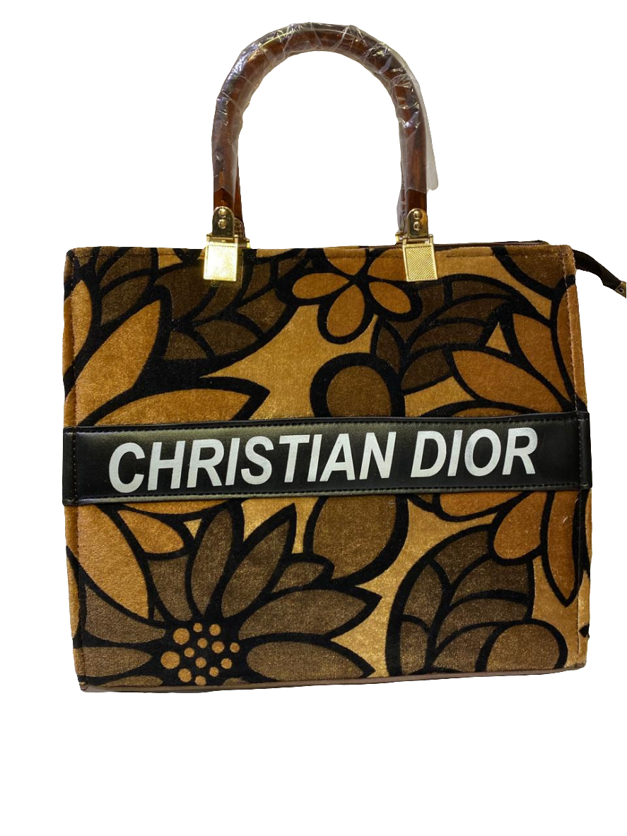 Luxury Inspired Velvet Tote Bag – with Elegant Floral Design