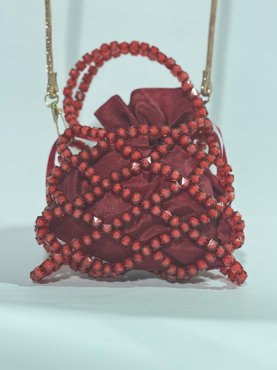 Cute Beaded Pearls Bag for Girls